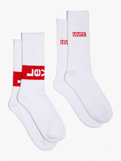 Levi's® Regular Cut Socks (2 Pack) - White | Levi's® US