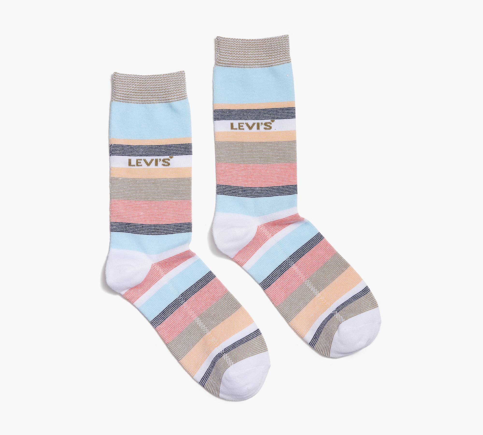 Levi's® Crew Cut Striped Socks (2 Pack) - Multi-color | Levi's® US