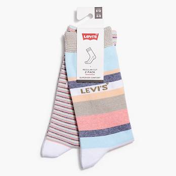 Levi's® Crew Cut Striped Socks (2 Pack) 5
