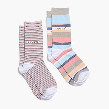 Levi's® Crew Cut Striped Socks (2 Pack) 1