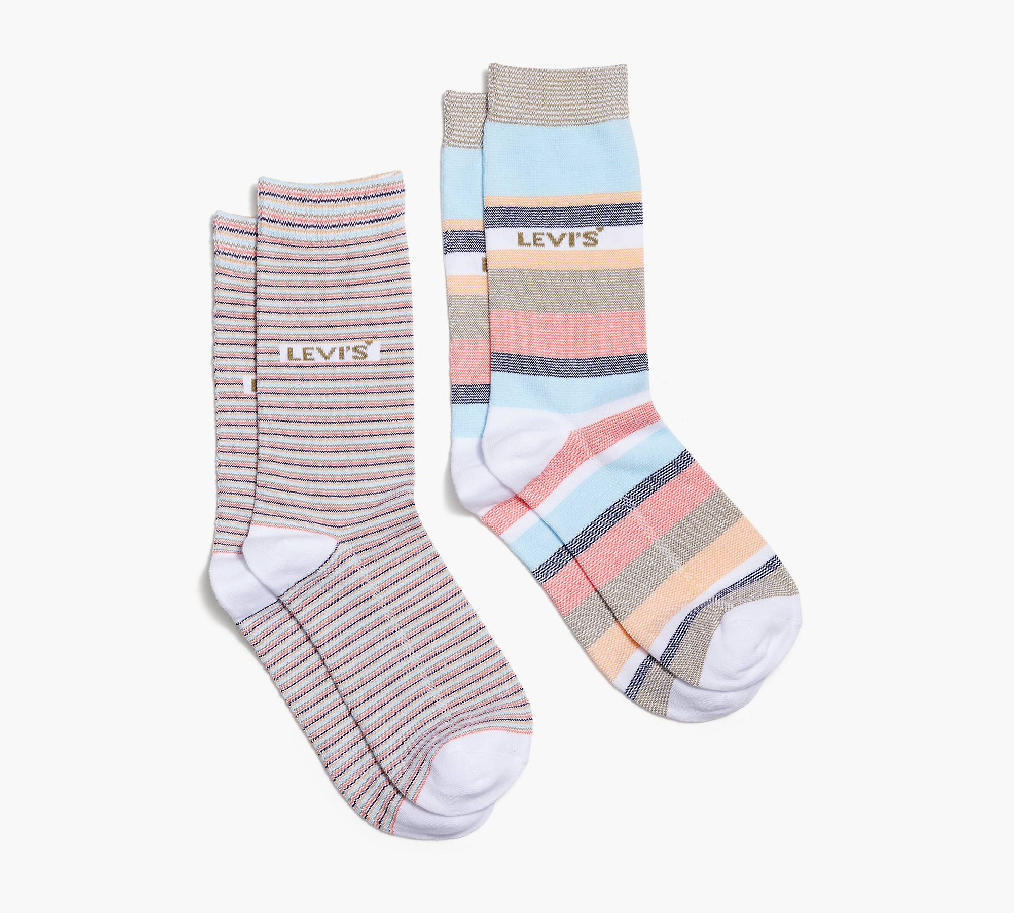 Levi's® Crew Cut Striped Socks (2 Pack) 1