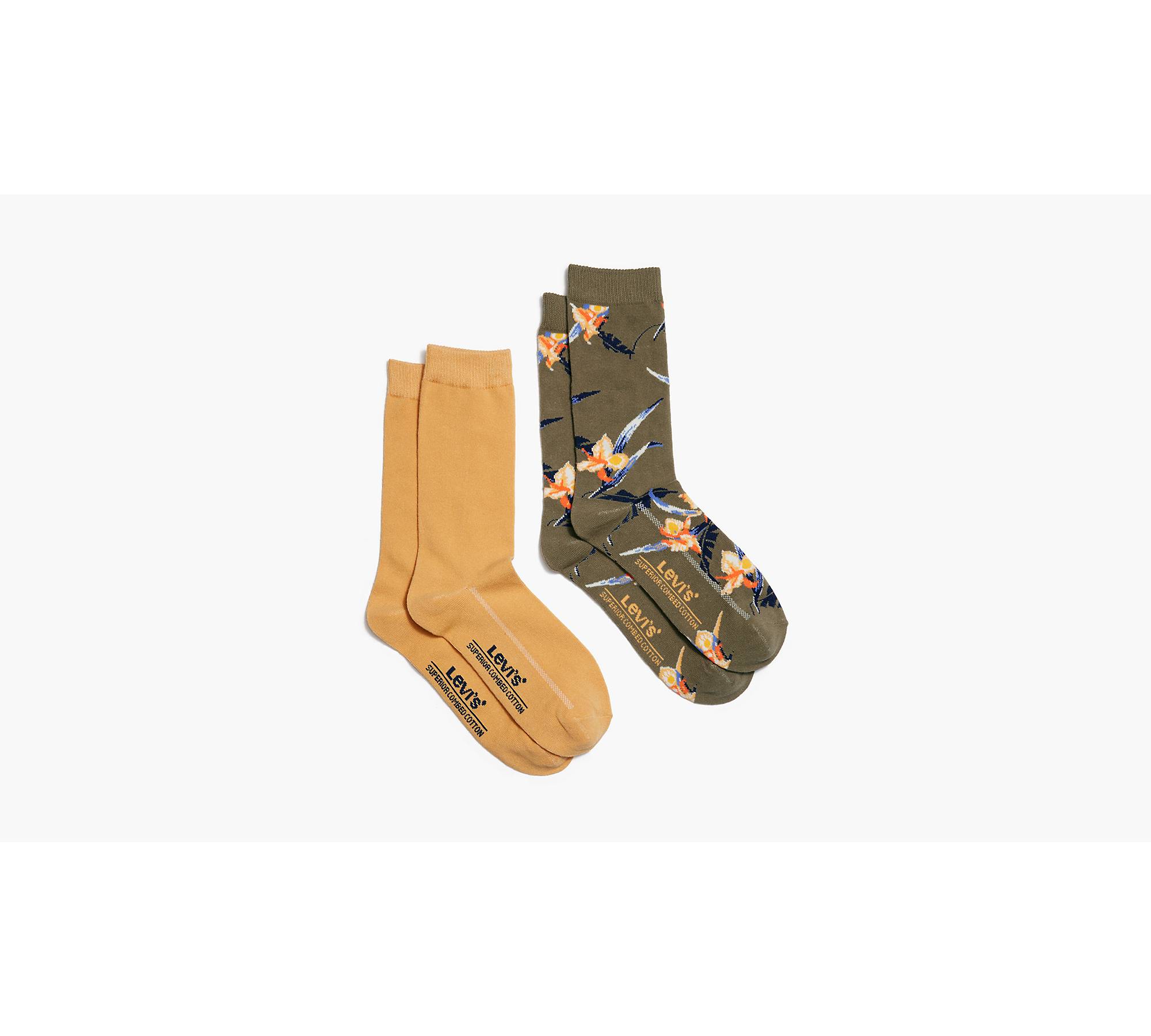 Tropical Print Crew Cut Socks (2 Pack) - Multi-color | Levi's® US