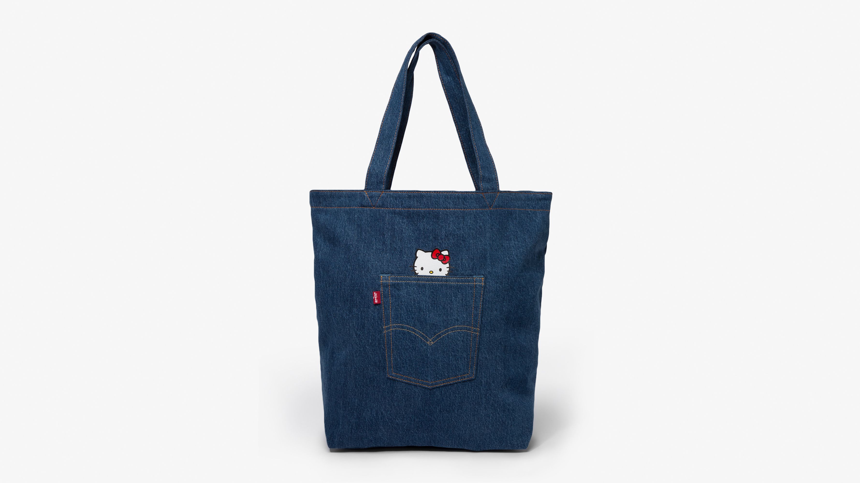 Hello Kitty Denim Pocket Tote Bag 