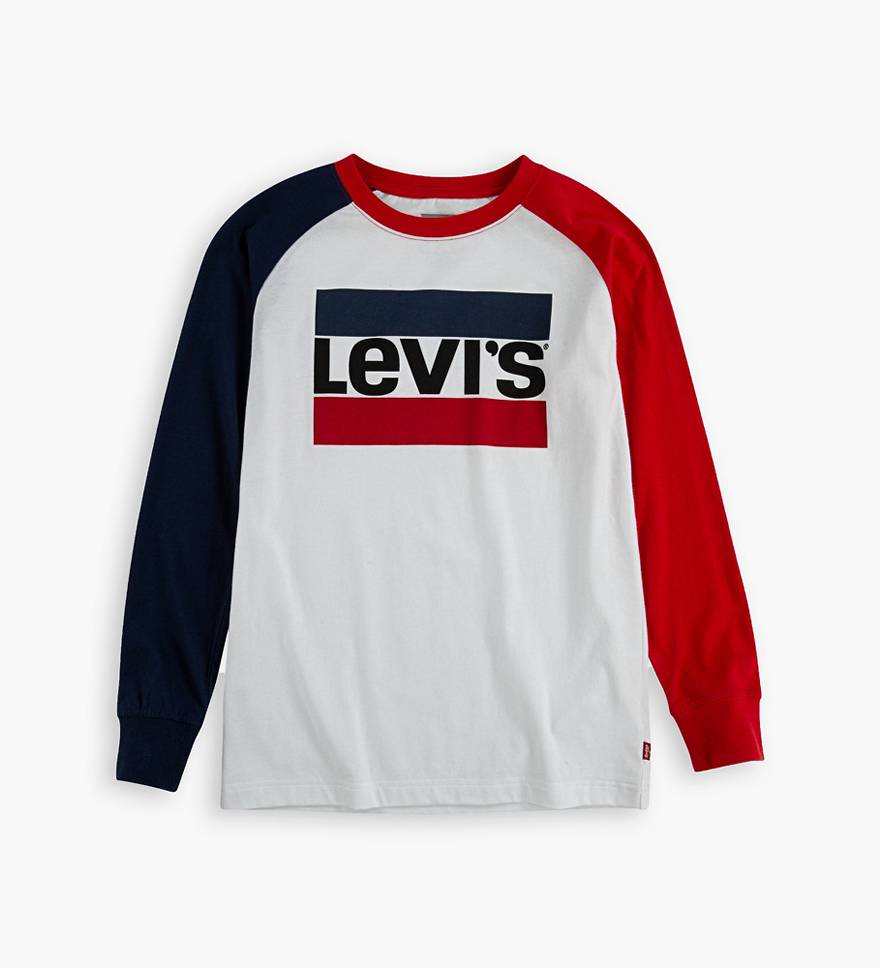 Big Boys Longsleeve Colorblock Sportswear Logo Tee Shirt 1