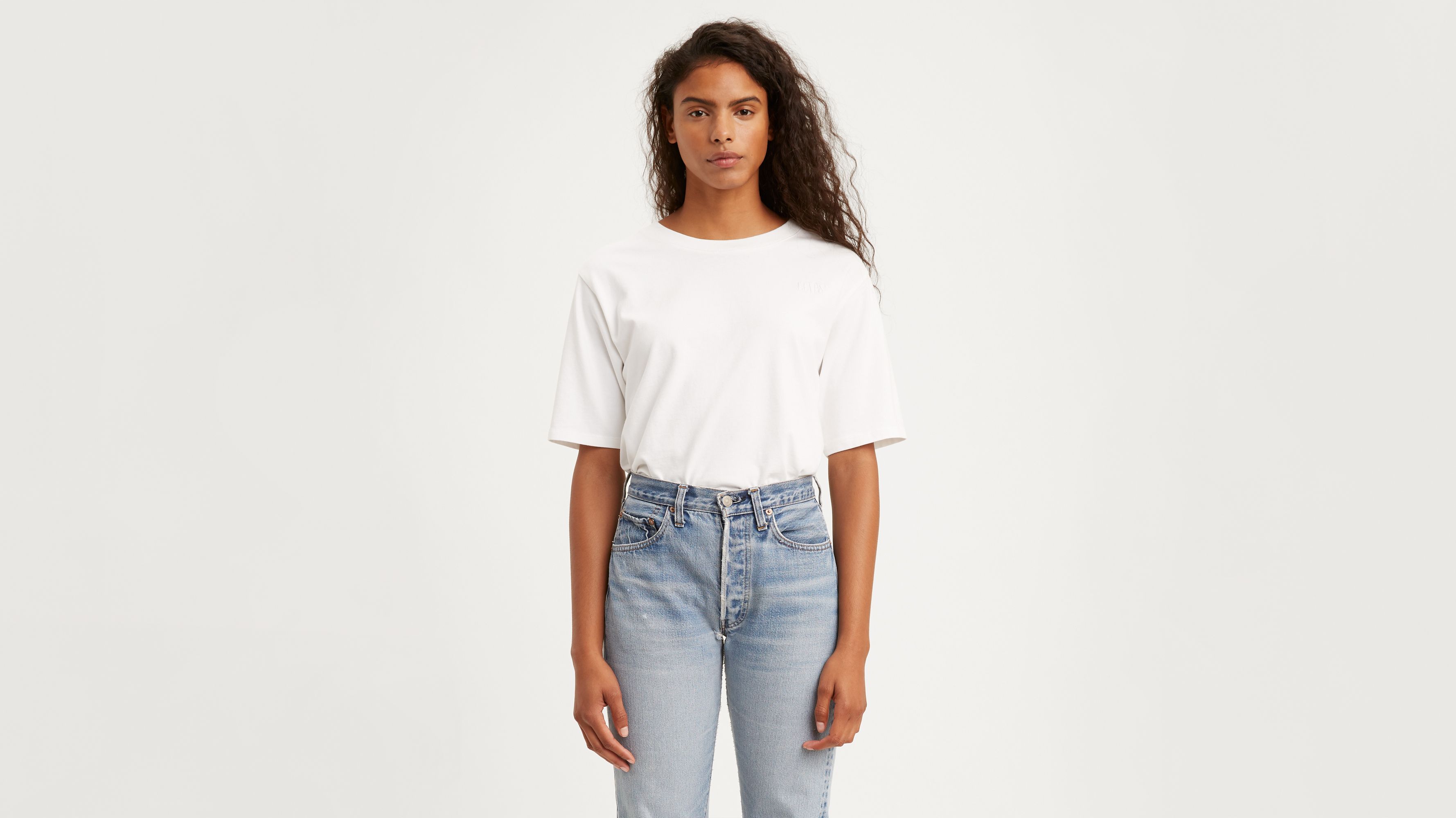 levis white crop top