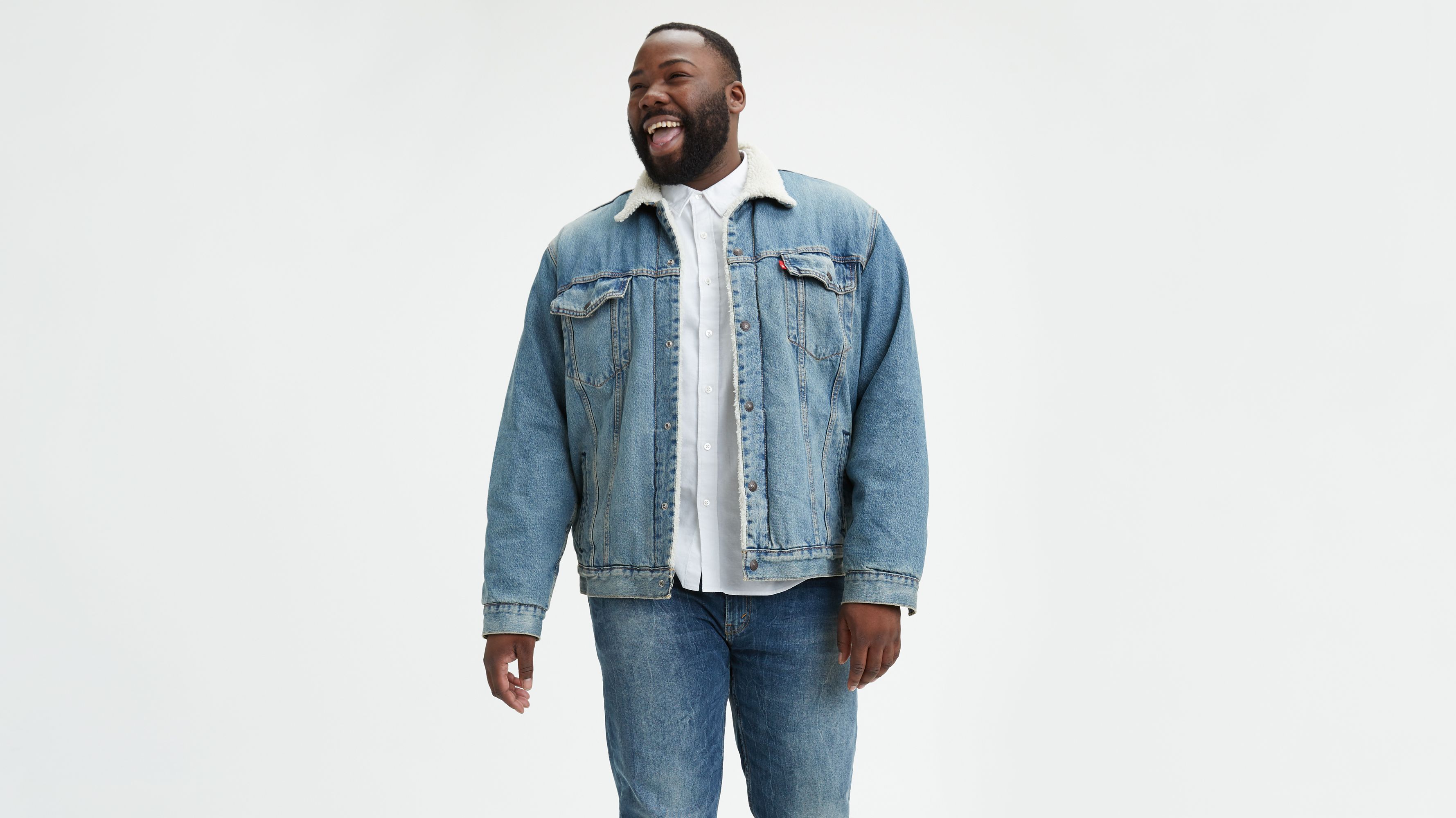 levis oversized sherpa trucker