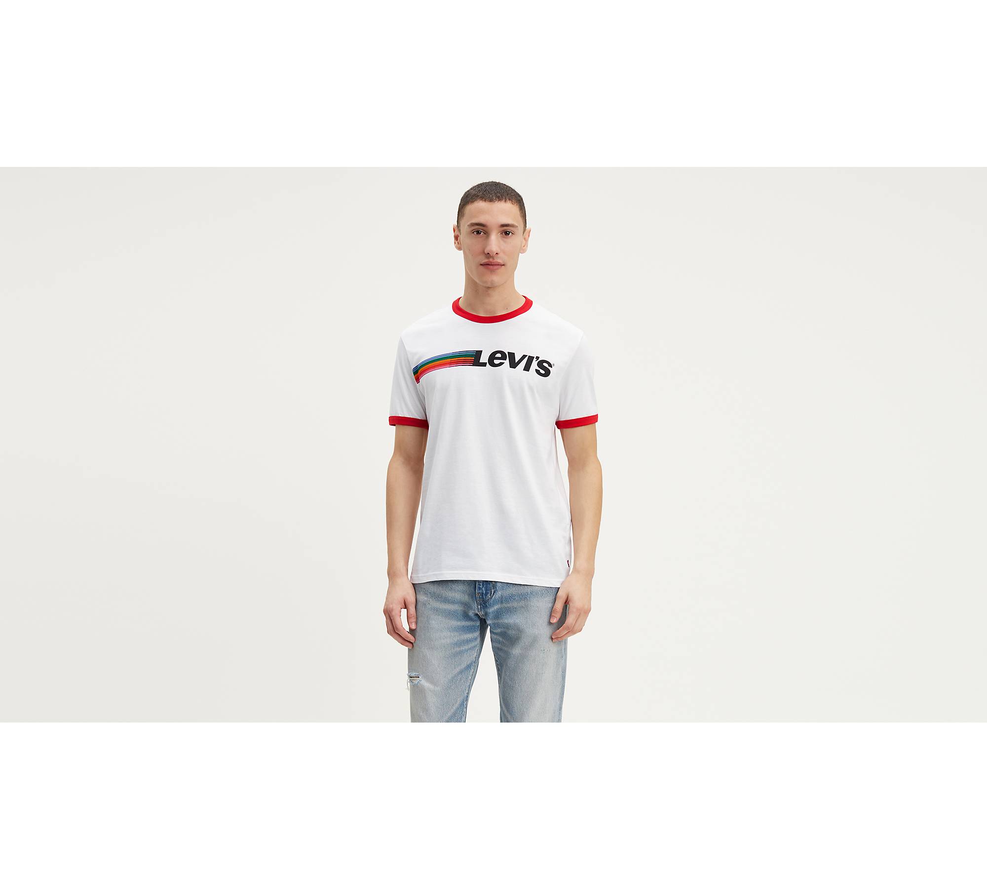 Levi’s® Logo Ringer Tee Shirt - White | Levi's® US