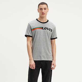 Levi’s® Logo Ringer Tee Shirt - Grey | Levi's® US