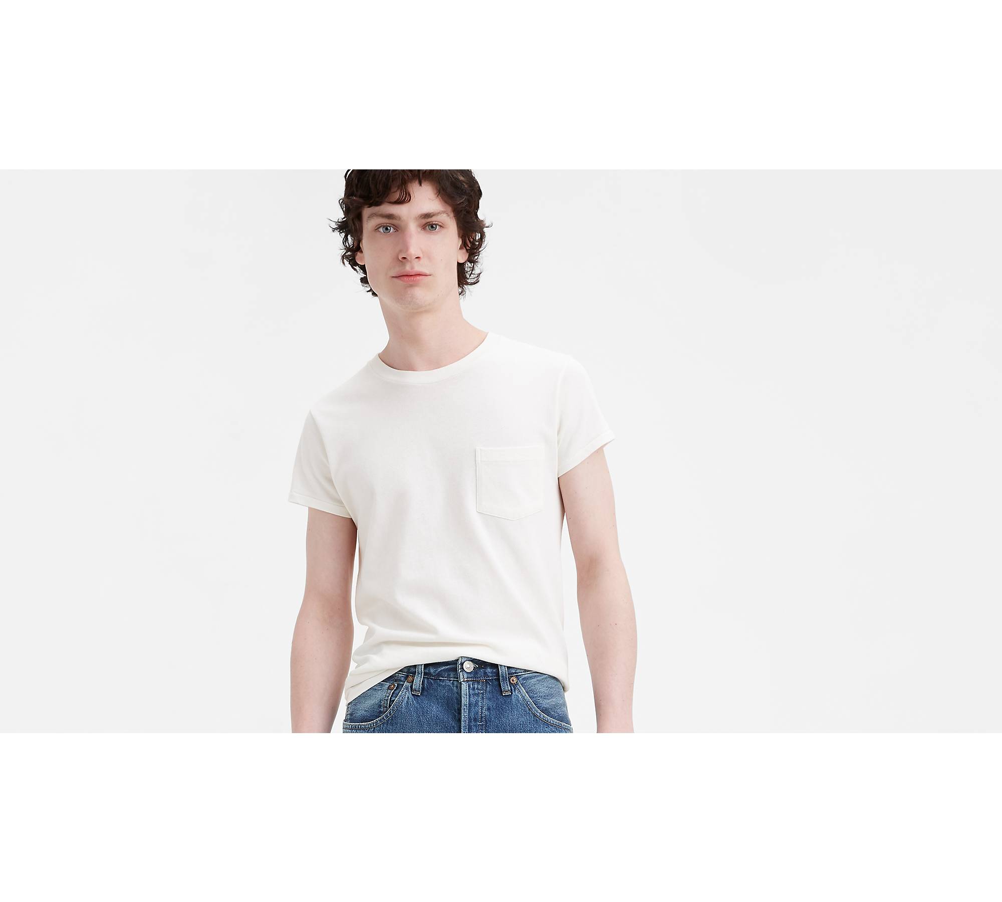 American Fit T-shirt: Men's Tall Pocket White Tee