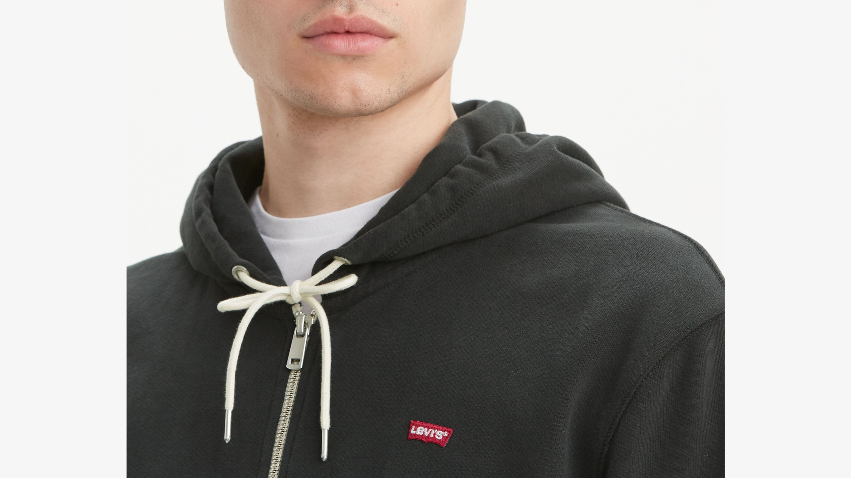 levi's grey zip hoodie