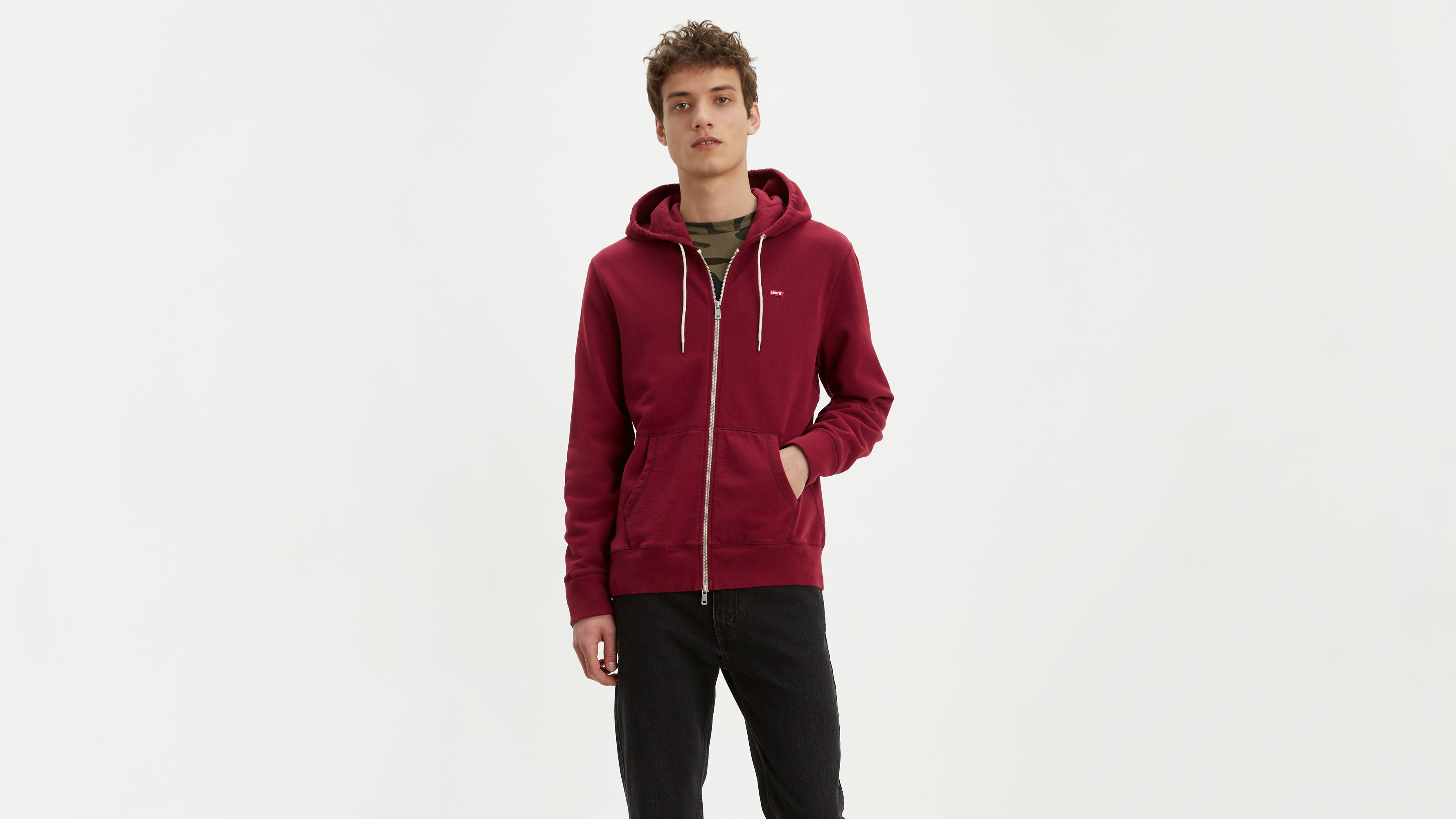 Levi s Chest Logo Zip Hoodie Red Levi s US