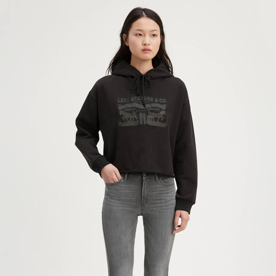 Two Horse Raw Cut Hem Hoodie 1