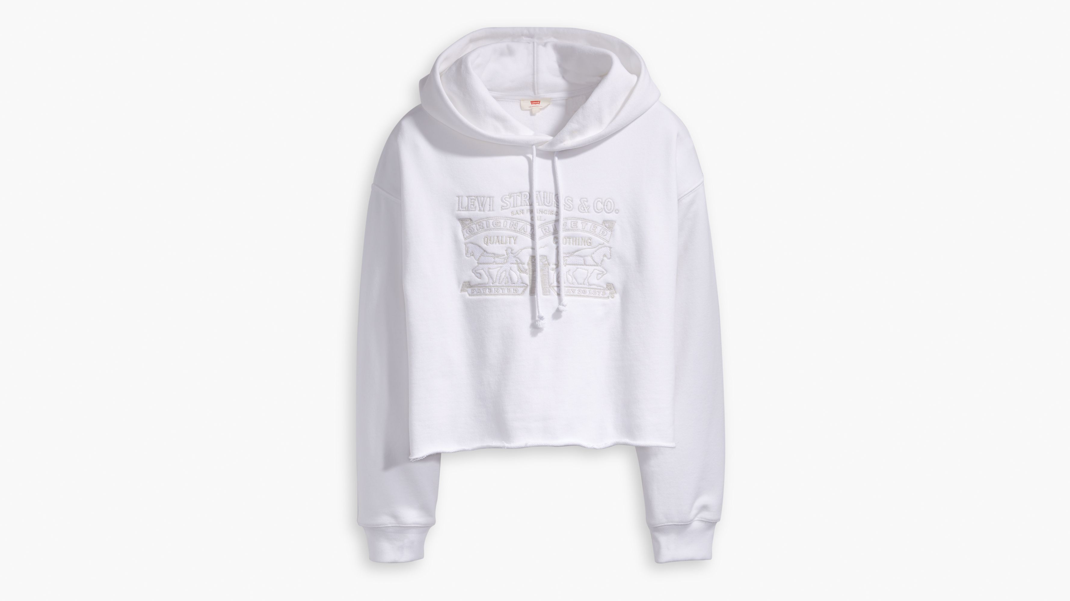 Levis raw clearance cut crop hoodie