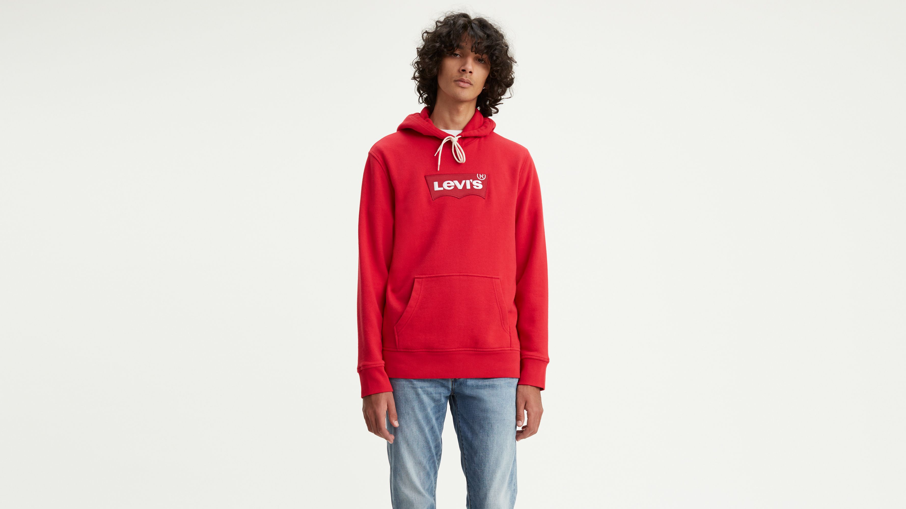 levis hoodie red white blue