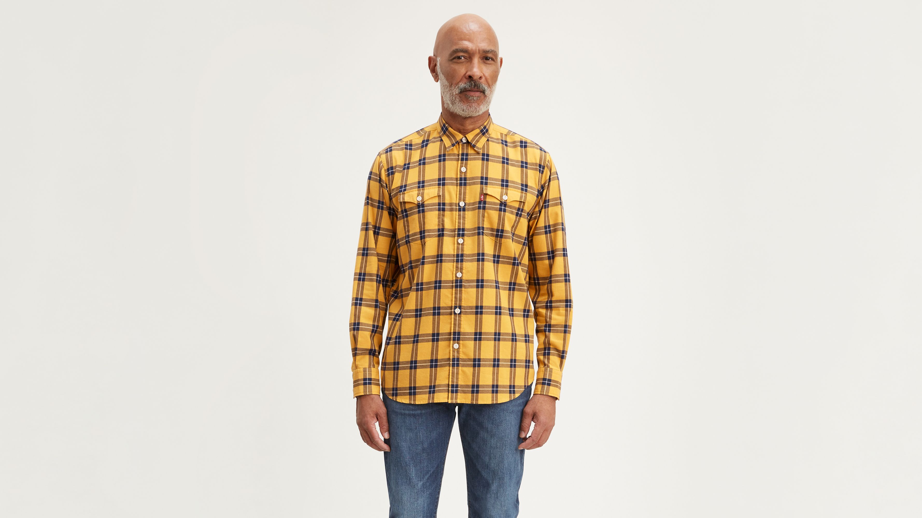 Plaid Barstow Western Shirt - Yellow 