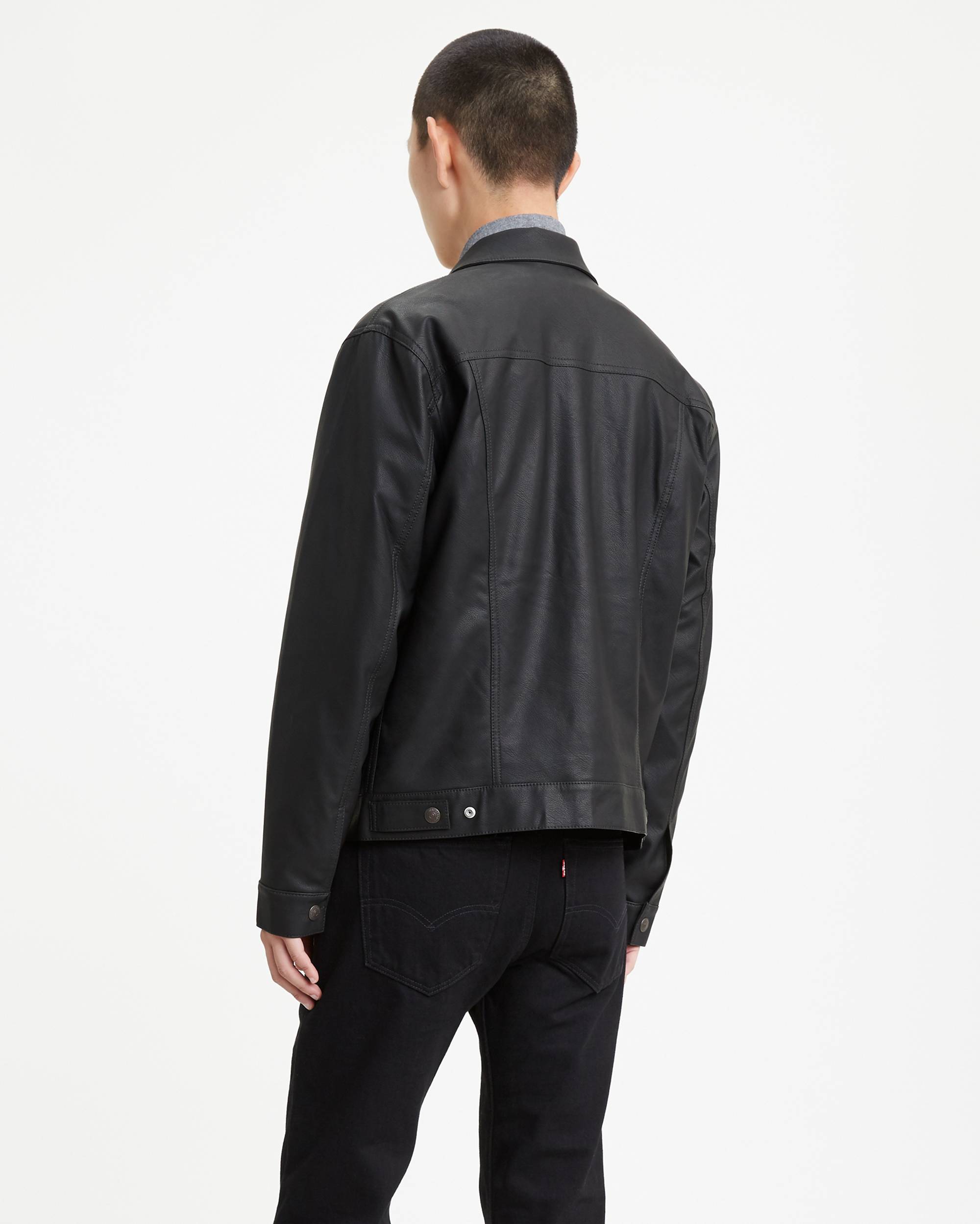 Faux Leather Trucker Jacket 2