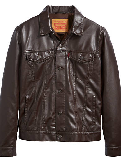 Top 50+ imagen levi's faux leather jacket brown - Thptnganamst.edu.vn