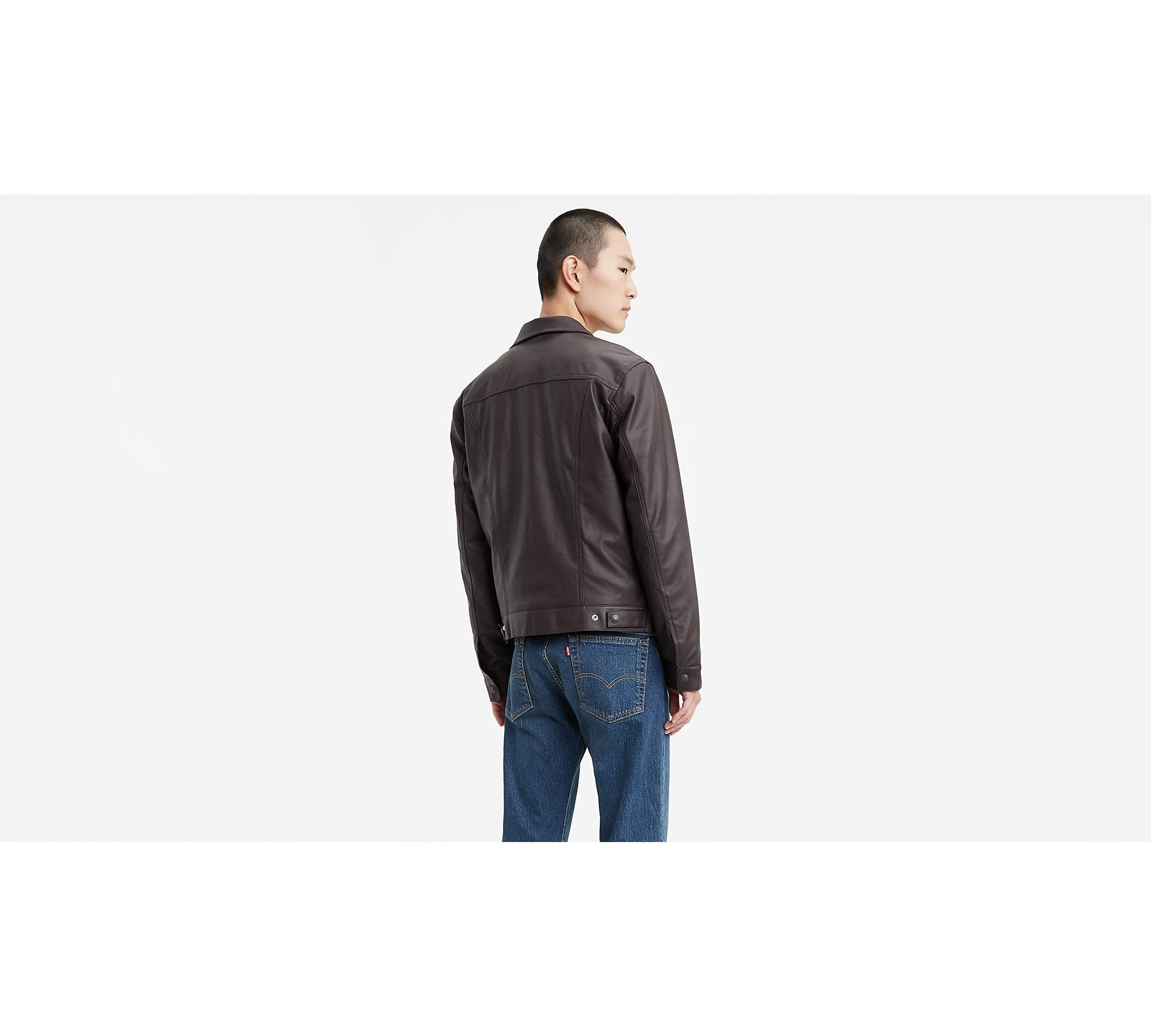 Faux Leather Trucker Jacket - Brown | Levi's® US
