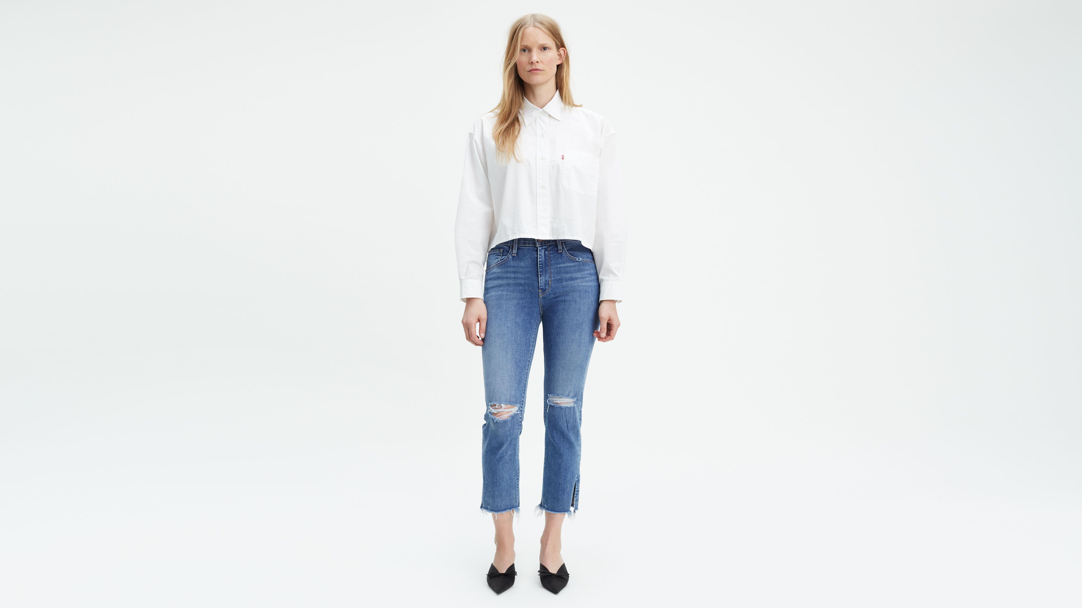 levis high waisted crop jeans