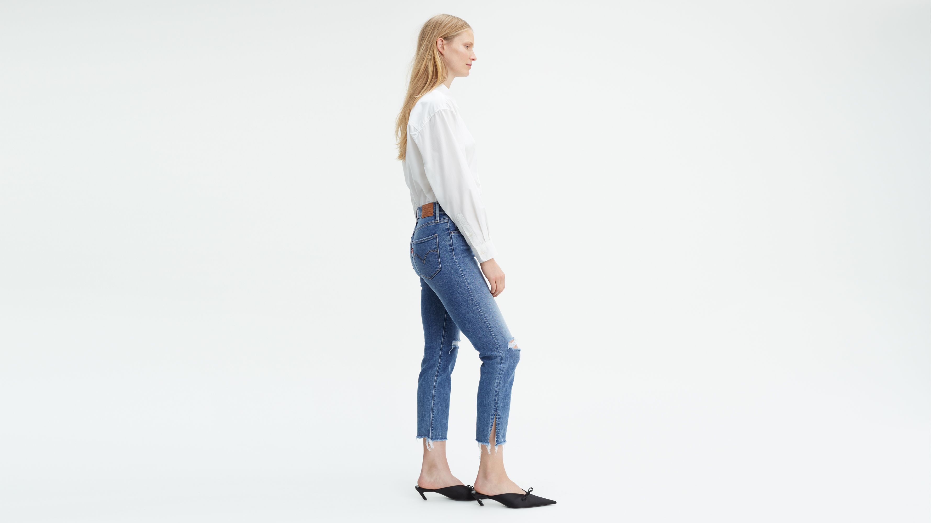 724 high rise straight crop women's jeans white