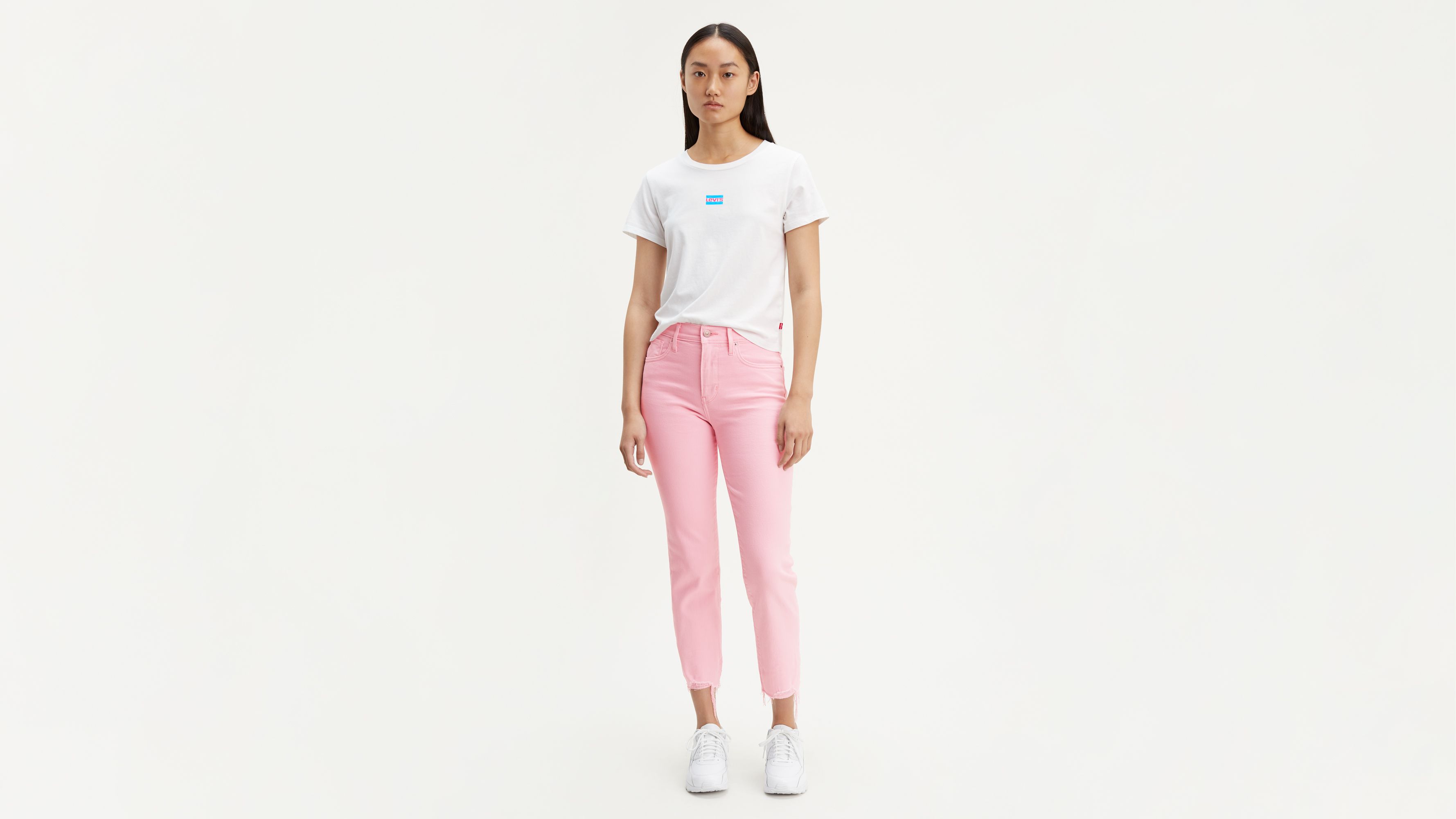 724 High Rise Slim Straight Crop Twill Women's Jeans - Pink | Levi's® US