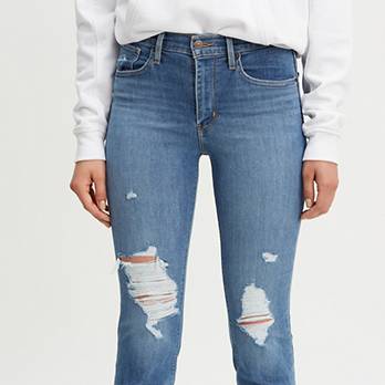 724 High Rise Slim Straight Crop Ripped Women's Jeans 4