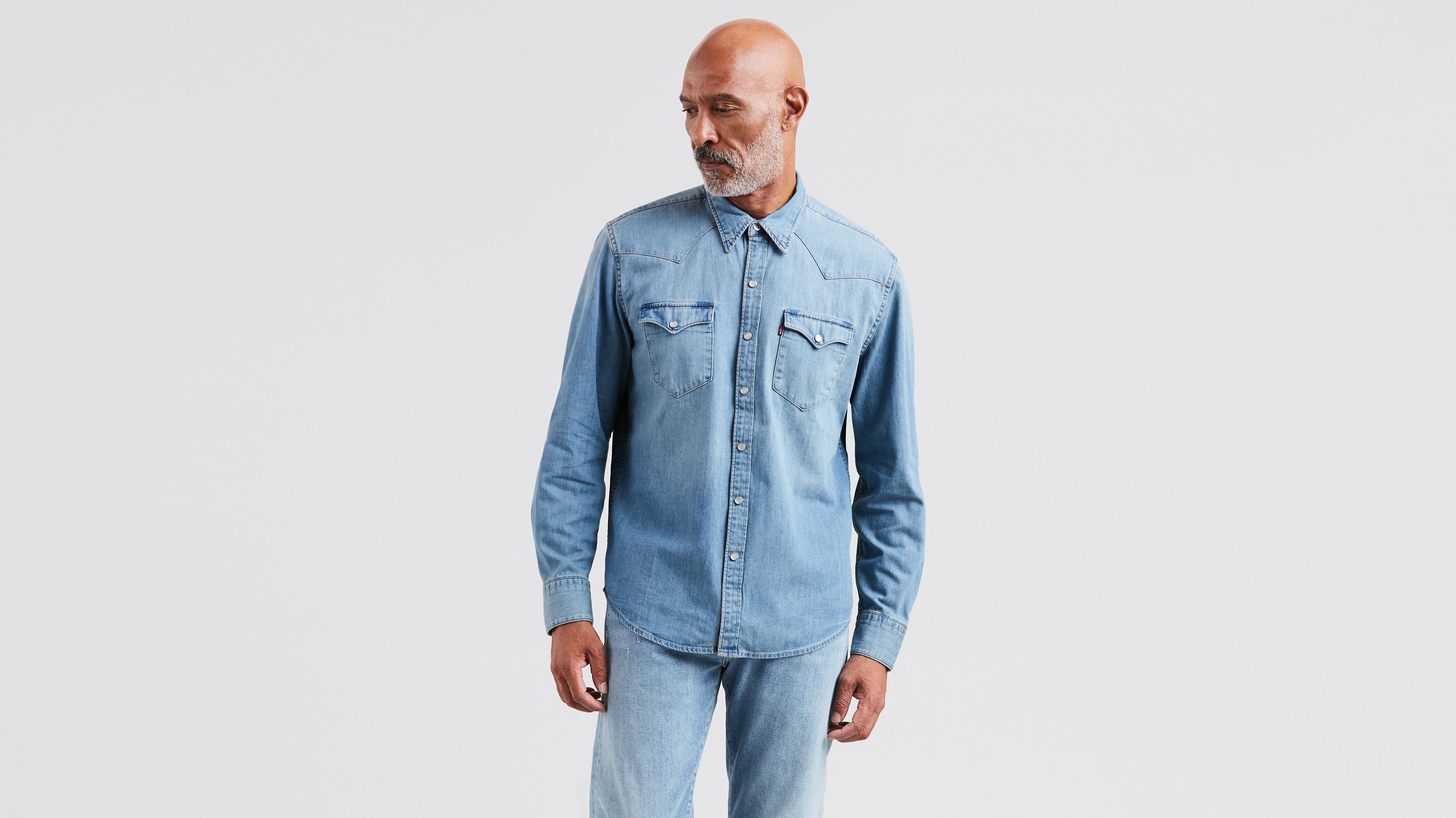 GANT Mens Barstow Denim Western Shirt Long Sleeve 100% Cotton REGULAR M L XL 2XL