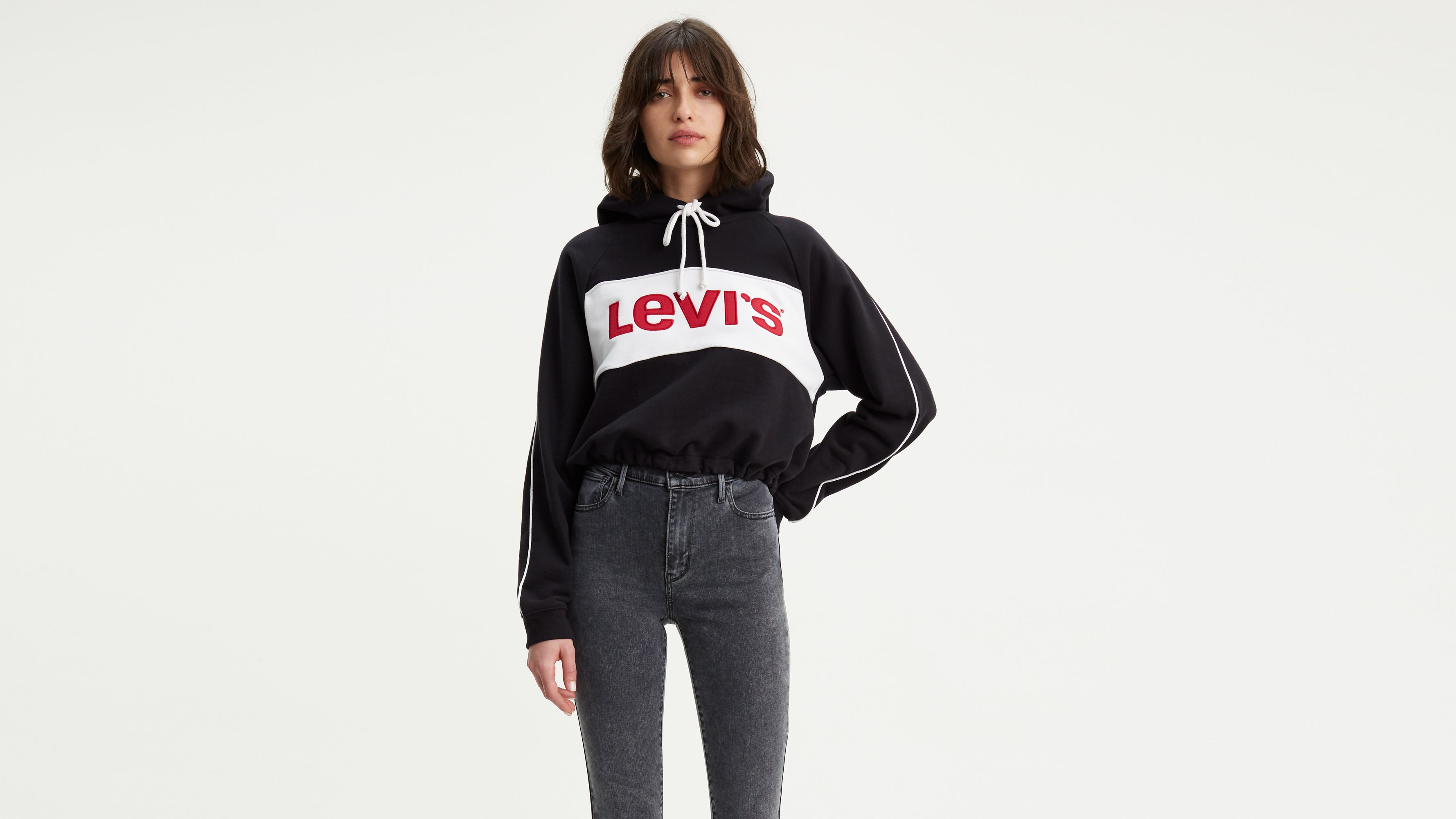 levis hoodie color block