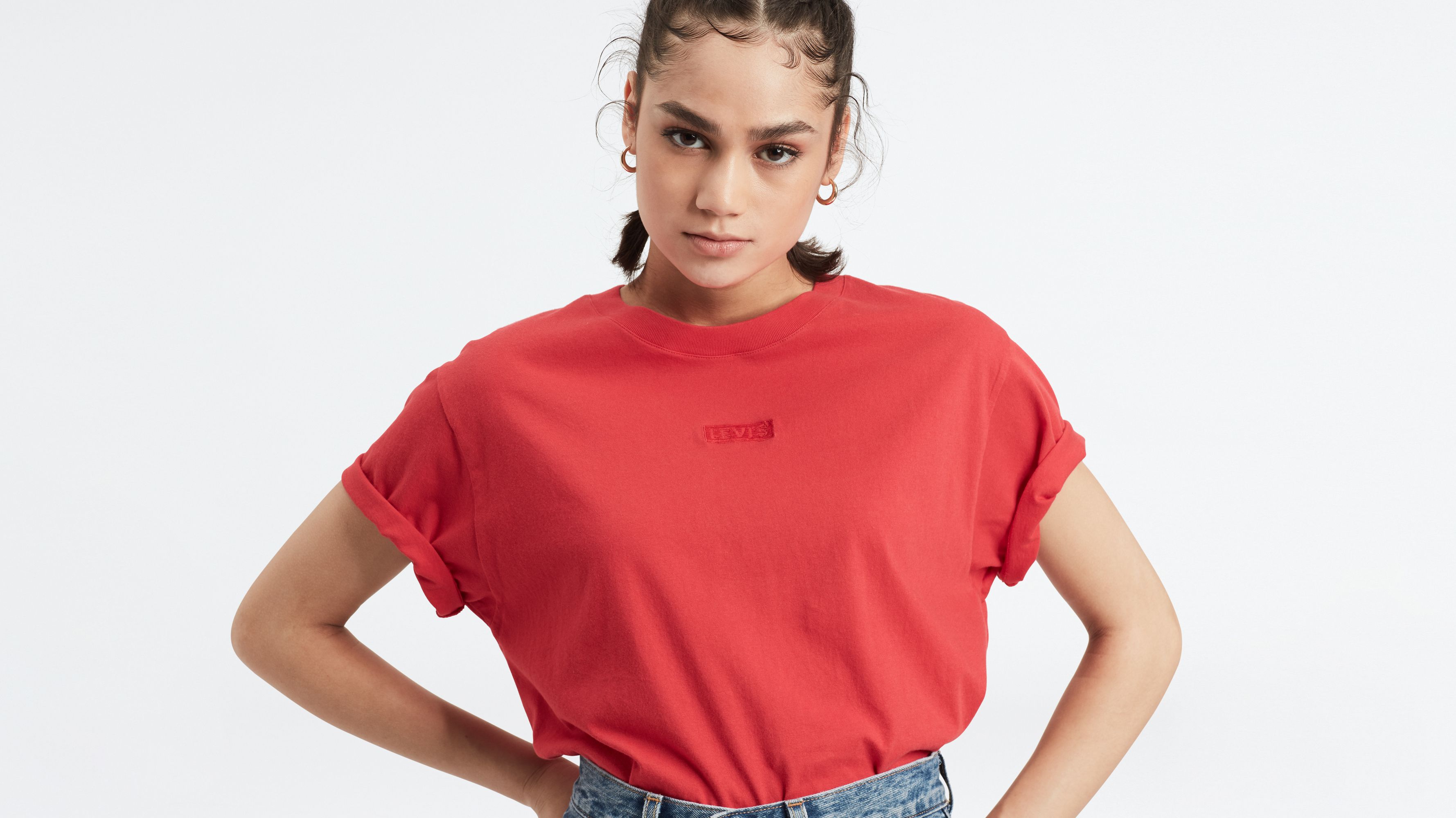 varsity red graphic tee
