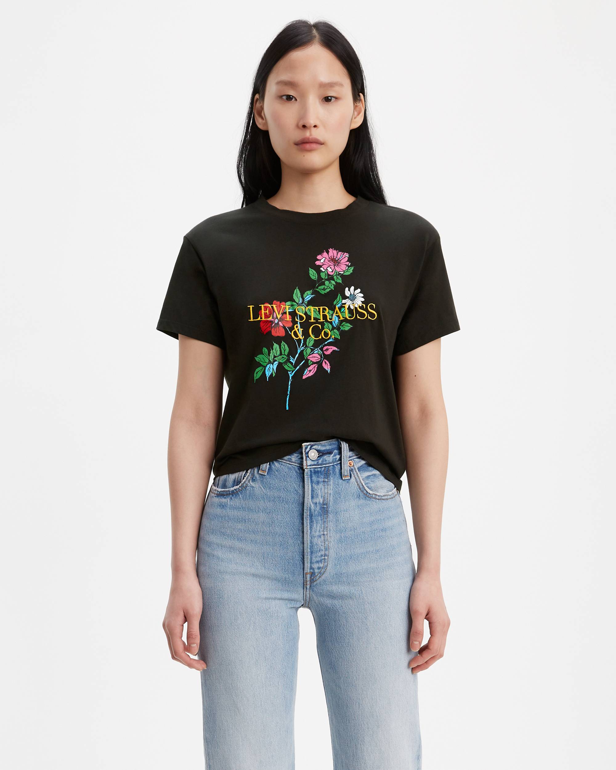 Floral Graphic Varsity Tee 1