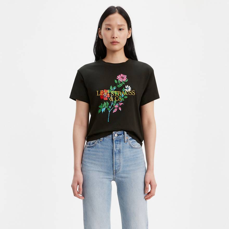 Floral Graphic Varsity Tee 1