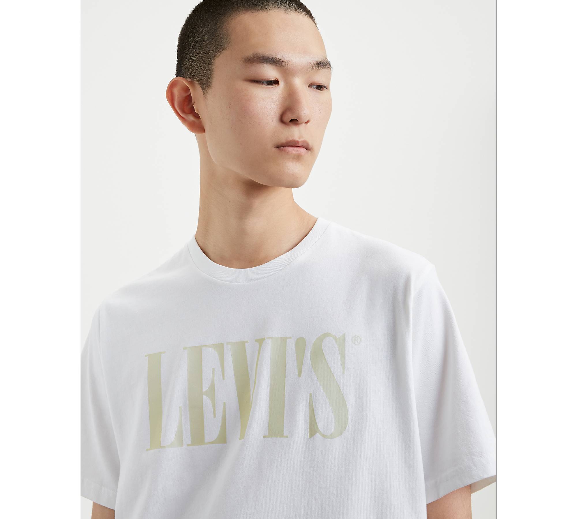 Levi's® Serif Logo Relaxed Graphic Tee Shirt - Grey | Levi's® CA