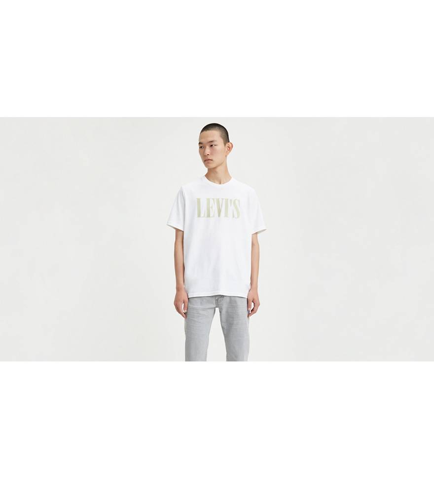 Levi's® Serif Logo Relaxed Graphic Tee Shirt - Grey | Levi's® US