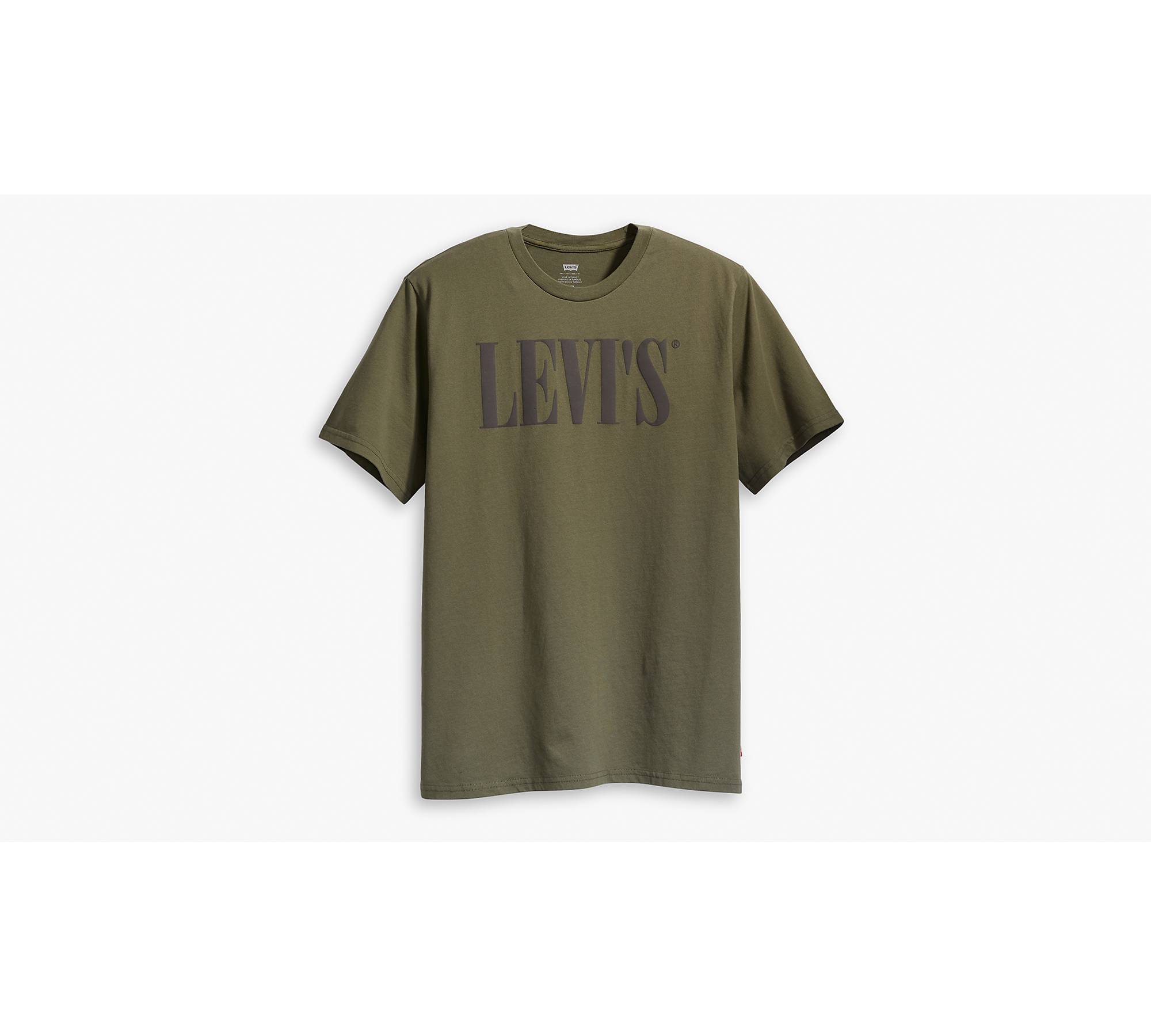 Levi's® Serif Logo Relaxed Graphic Tee Shirt - Green | Levi's® CA