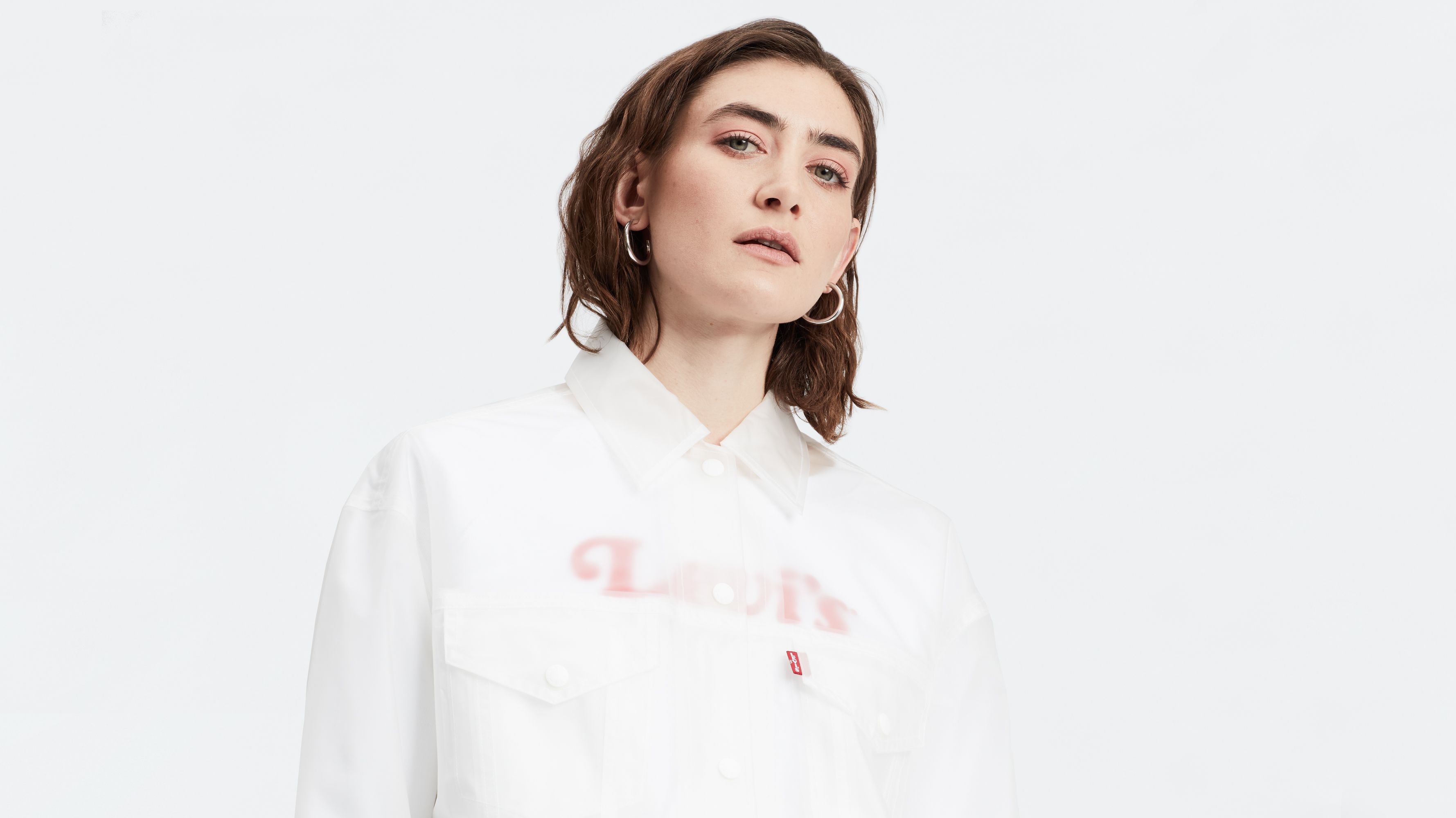 levi's clear baggy trucker jacket