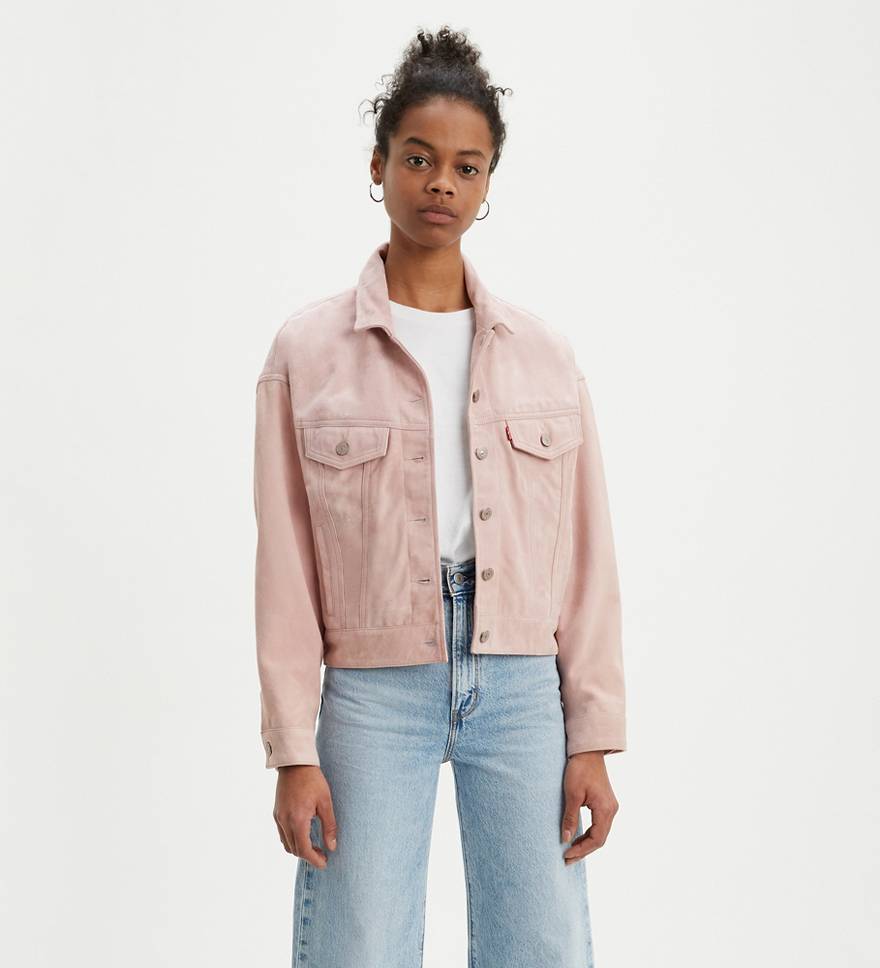 Suede Slouch Trucker Jacket - Pink | Levi's® US