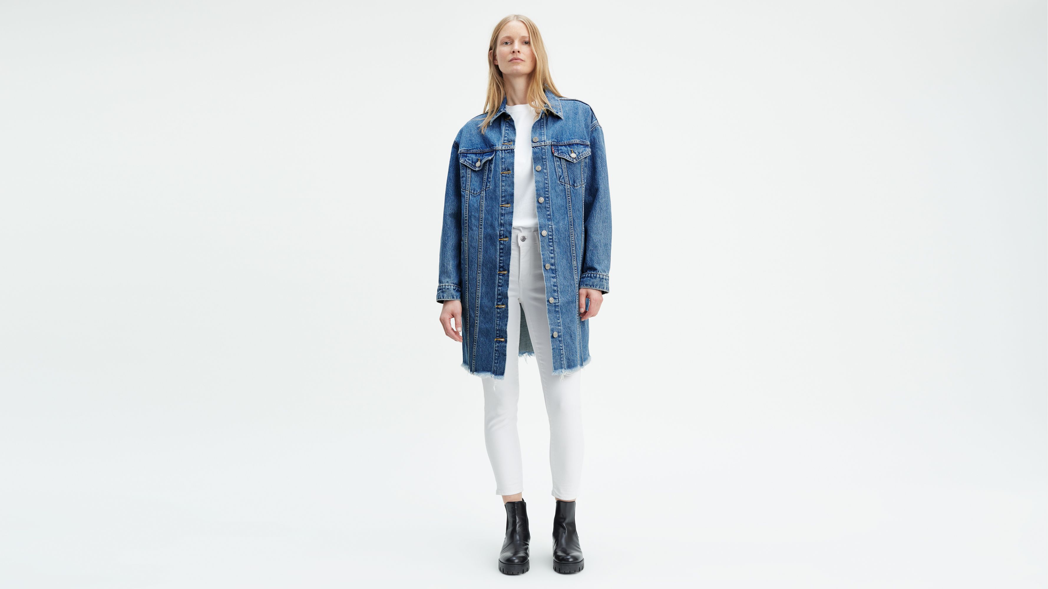 Levi's extra long trucker on sale jacket