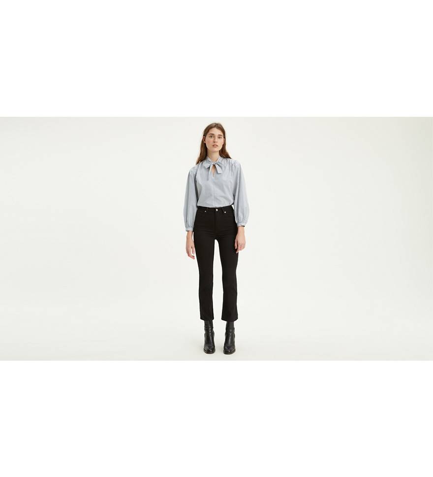 Mile High Crop Flare Women's Jeans - Black