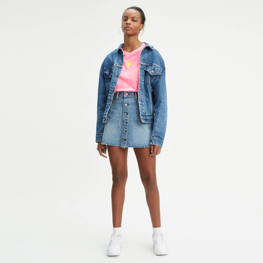 Button Front Mini Skirt 1