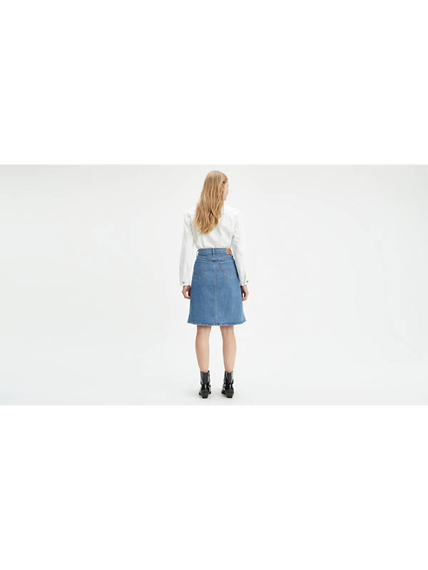 A-line Midi Button Skirt - Medium Wash | Levi's® US