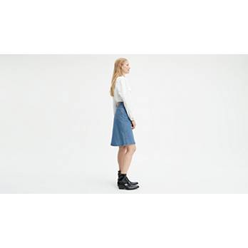 A-Line Midi Button Skirt 3