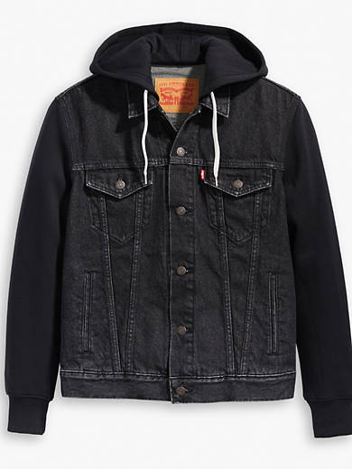 Top 55+ imagen levi’s black denim jacket with hood