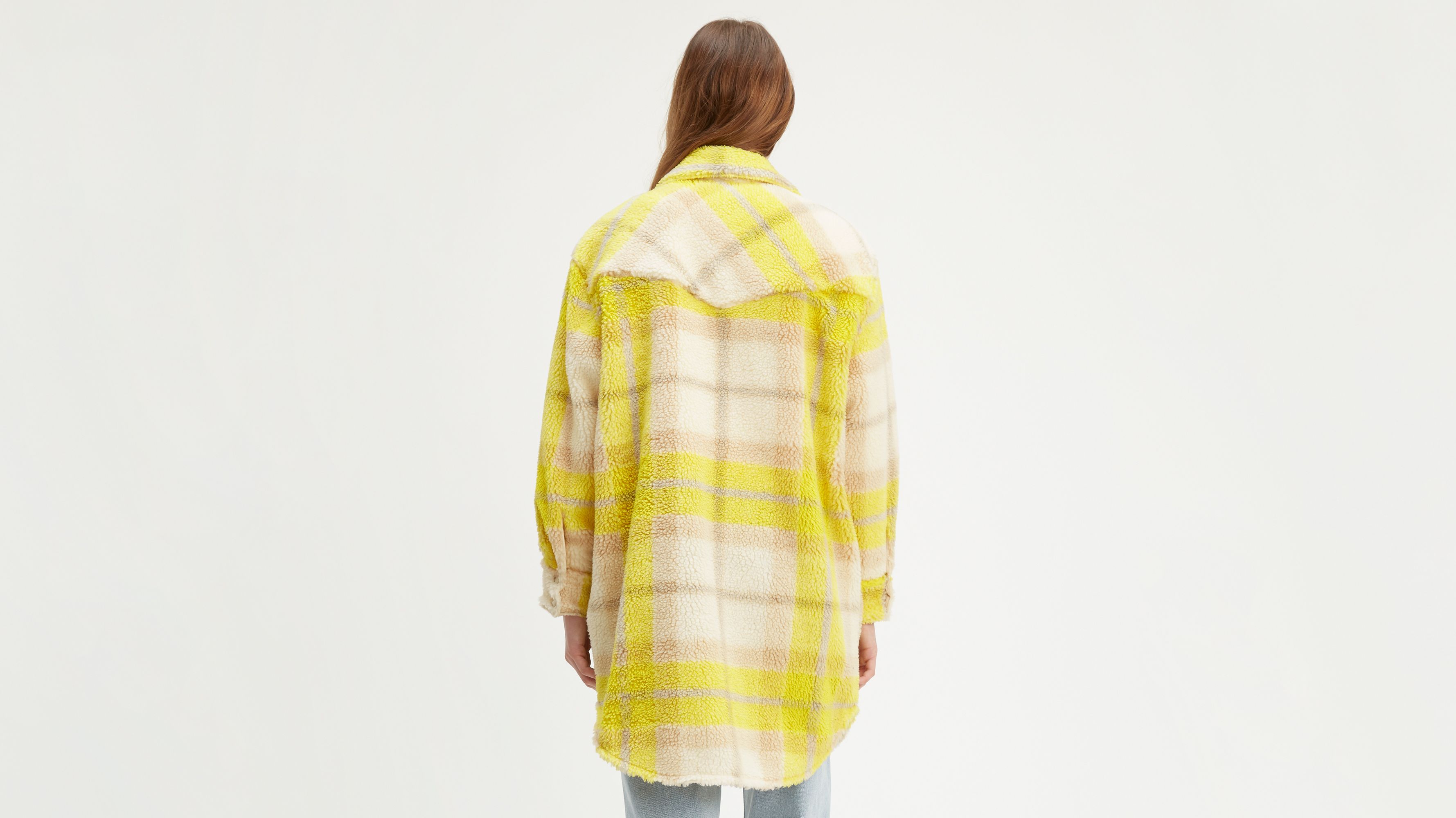 levis sherpa jacket plaid