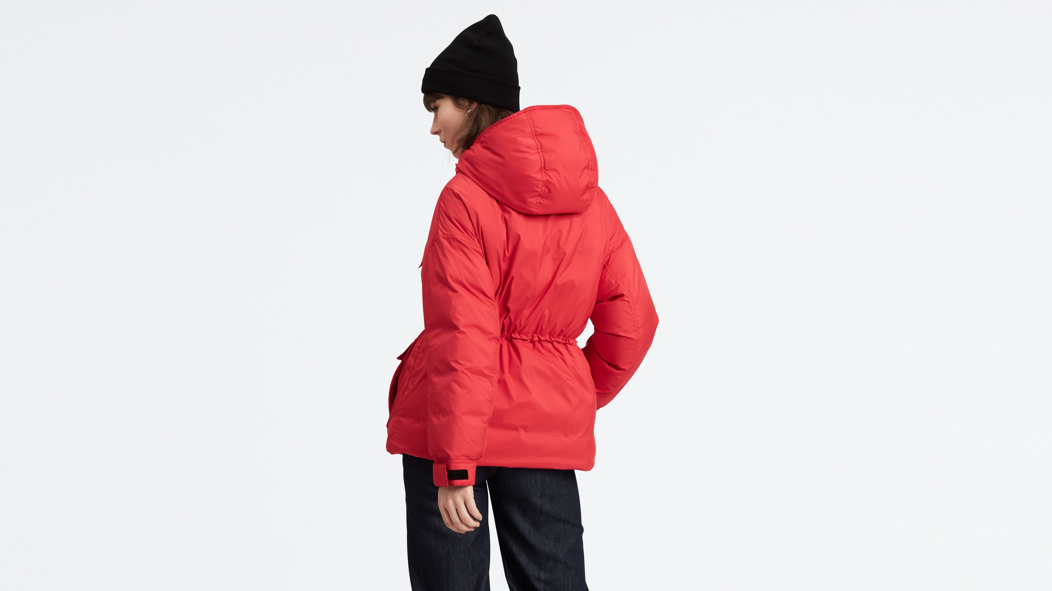 levi's red puffer jacket