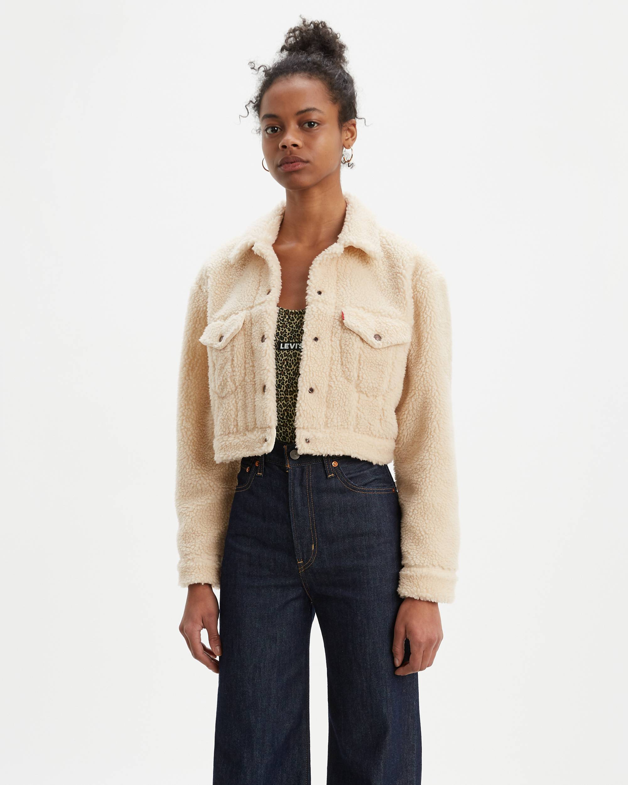 Cropped Sherpa Trucker Jacket 1