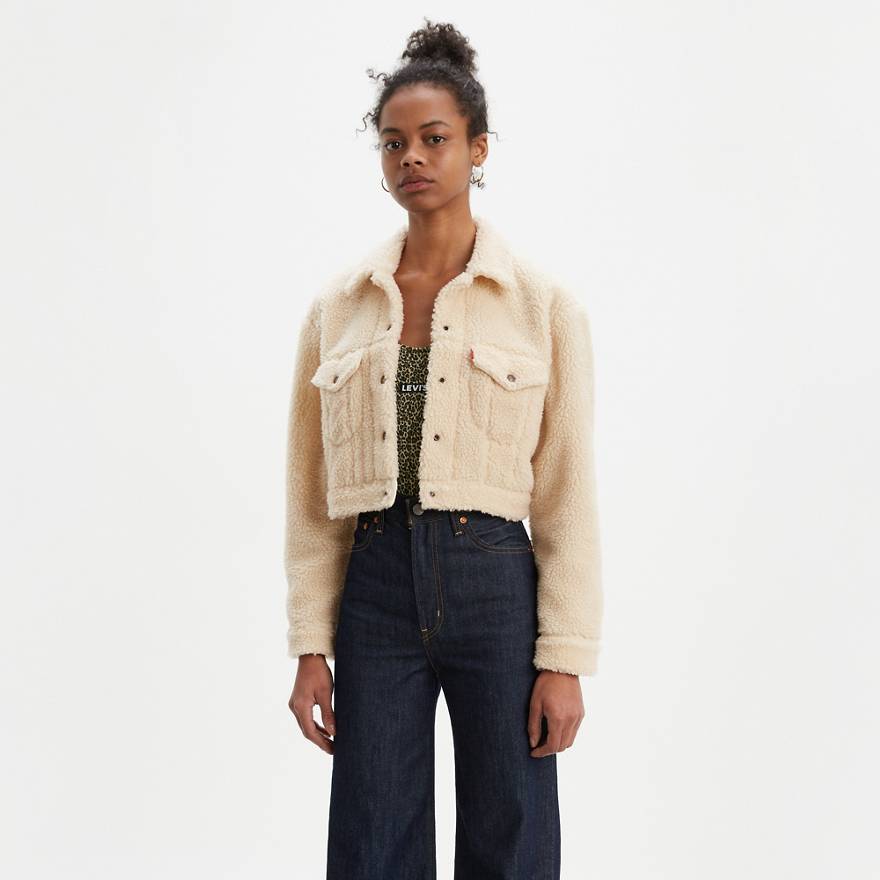 Cropped Sherpa Trucker Jacket 1