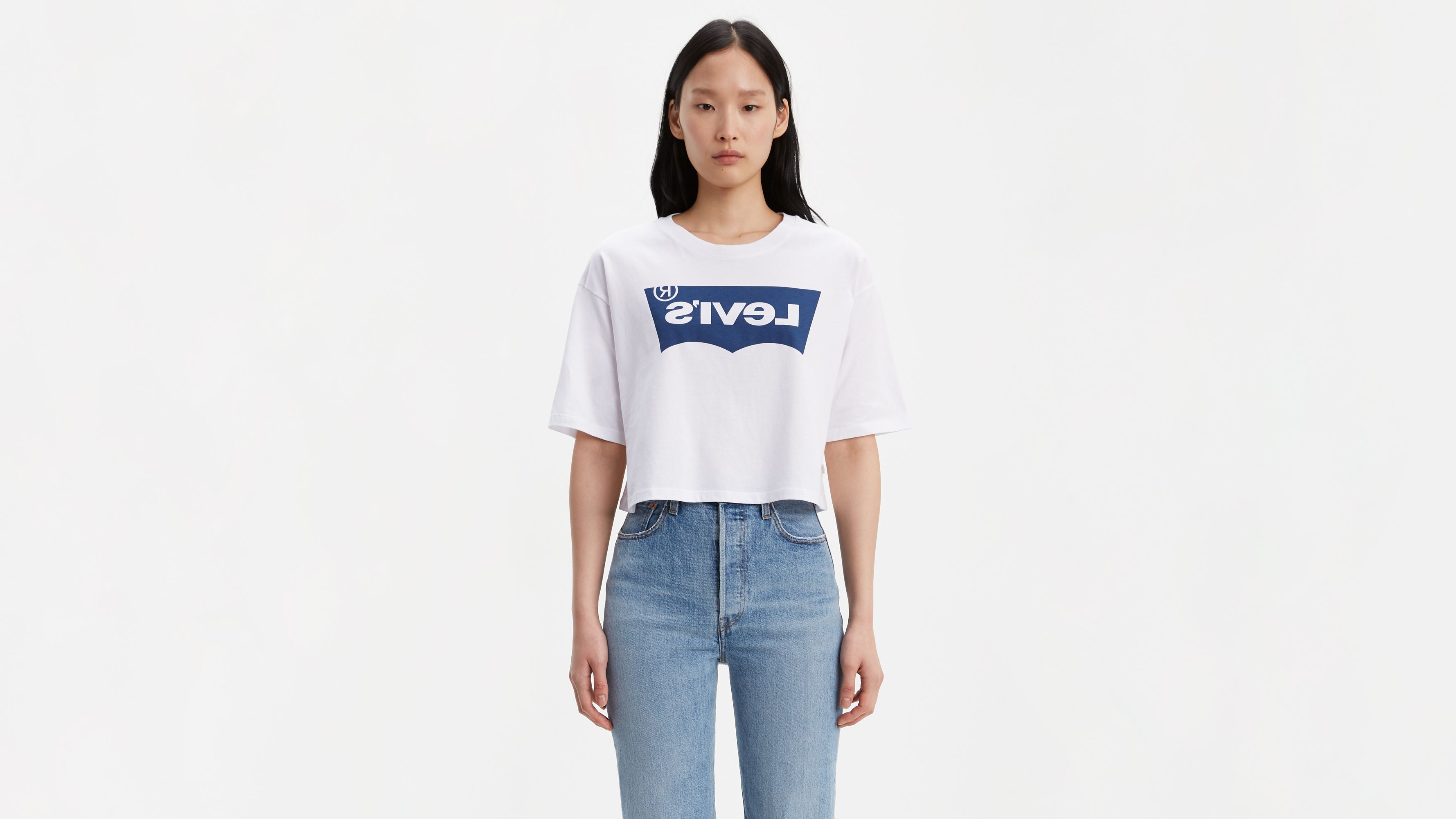 Graphic Oversize Tee Shirt Reverse Logo - White | Levi's® US