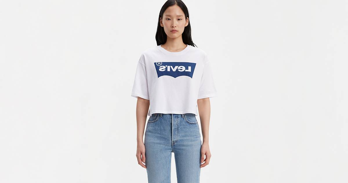 Graphic Oversize Tee Shirt Reverse Logo - White | Levi's® US