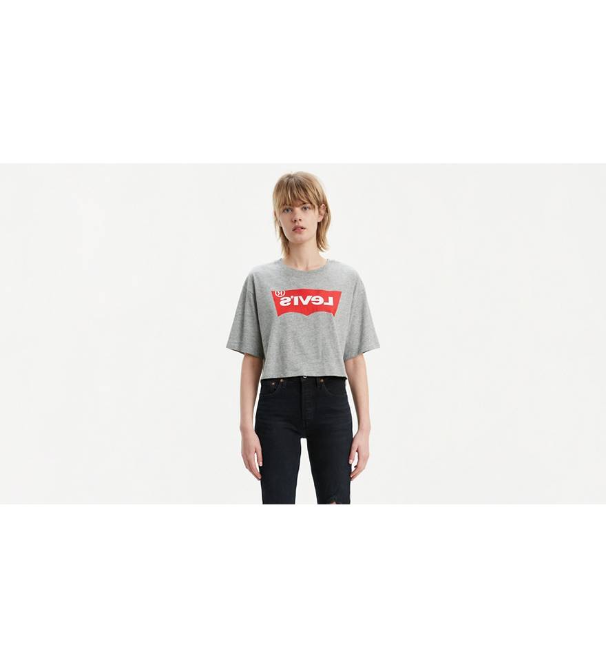 Graphic Oversize Tee Shirt Reverse Logo - Grey | Levi's® US