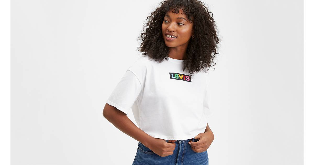 Graphic Oversize Tee Shirt Rainbow Box Tab - White | Levi's® US